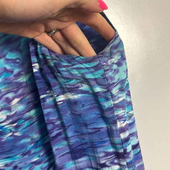 Jams World Vintage Blue Patterned Back Tie midi Dress Size Small - Picture 11 of 13